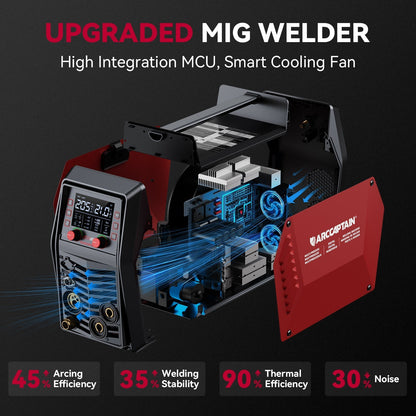 Arccaptain MIG205 Pro Gas MIG Welder Stainless Steel Multi Process Machine