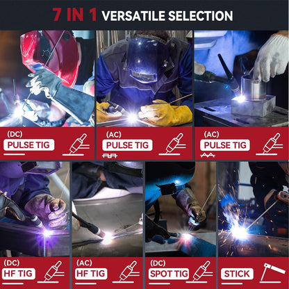 Arccaptain TIG200P AC DC Multi Process Pulse TIG Aluminum Welder