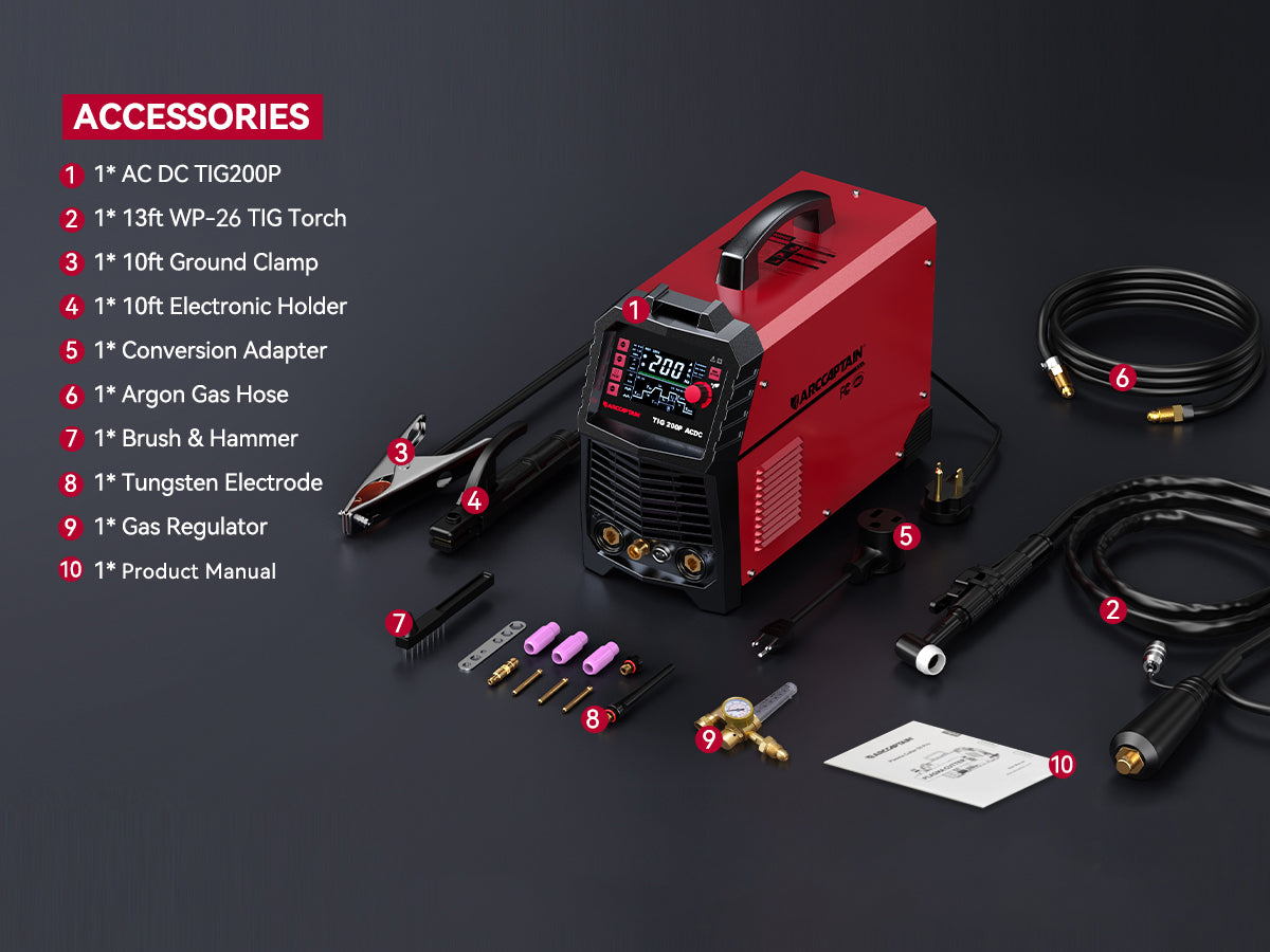 Used Multi Process Pulse TIG Aluminum Welder AC DC TIG200P