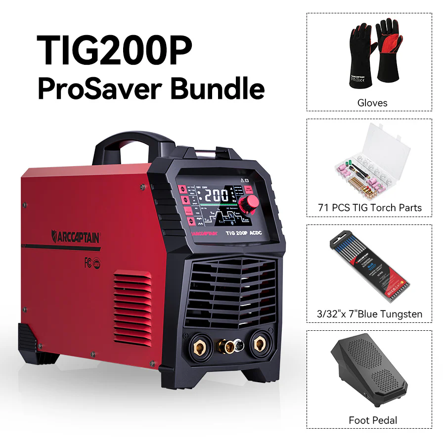Arccaptain TIG200P AC DC Multi Process Pulse TIG Aluminum Welder