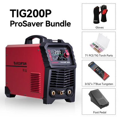 Arccaptain TIG200P AC DC Multi Process Pulse TIG Aluminum Welder