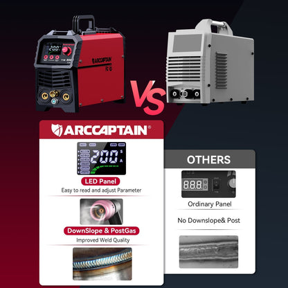 Arccaptain TIG200 DC TIG Welder HF TIG/Stick Inverter Welder