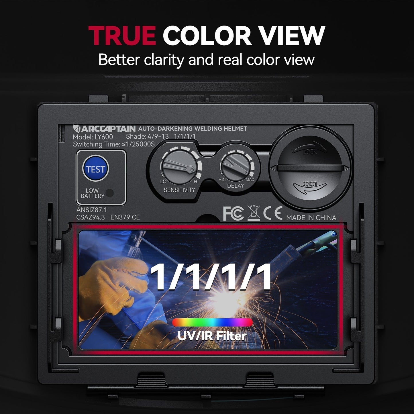 EXSpace X100 True Color Solar Powered Welding Hood