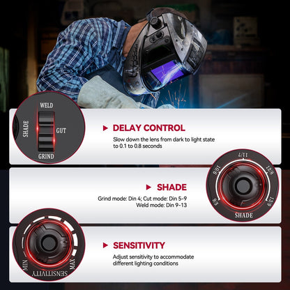 EXSpace X300 Auto Darkening Welding Protective Hood Rivet