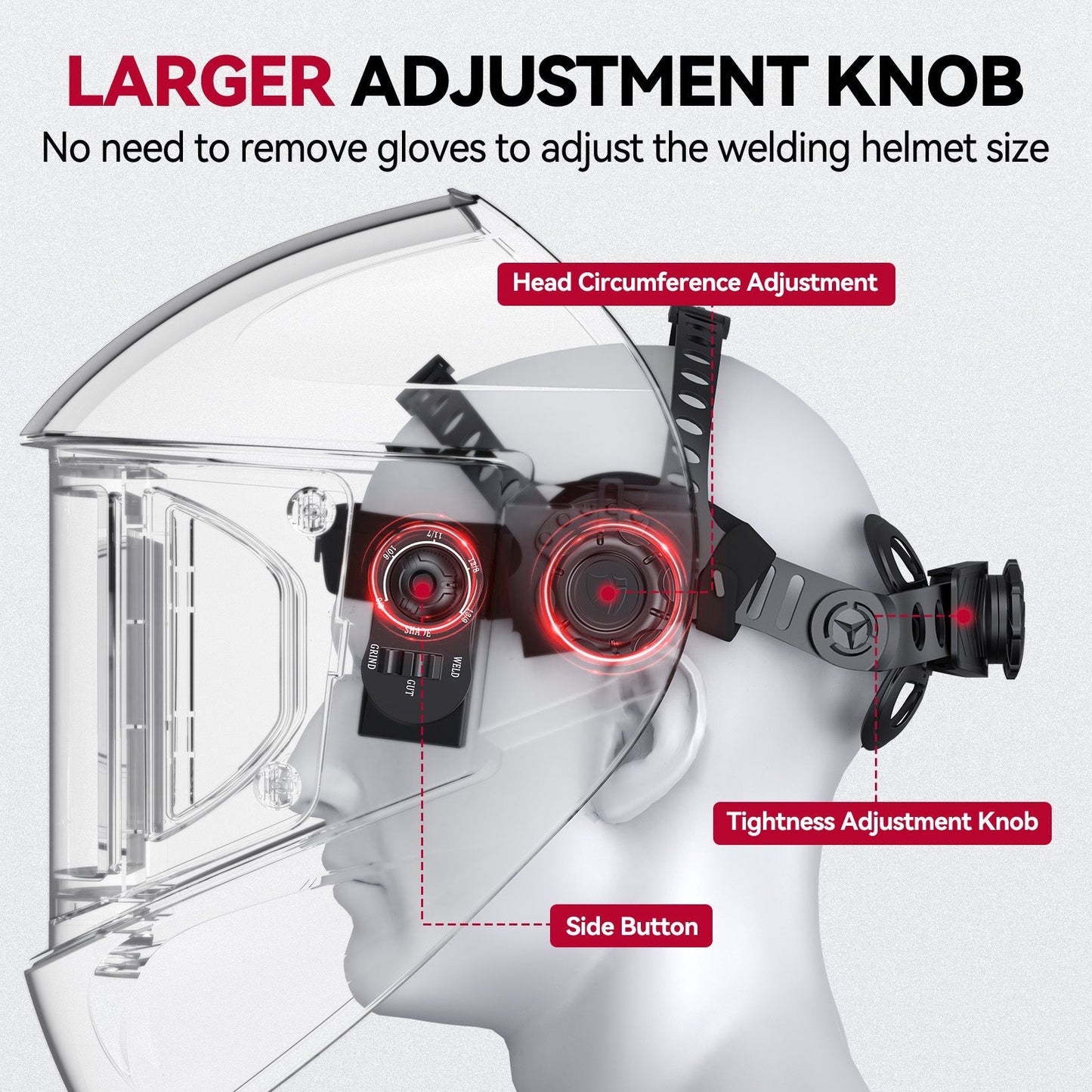 EXSpace X300 Auto Darkening Welding Protective Hood Rivet